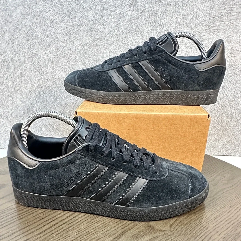 Adidas Gazelle Core Black Sneakers Mens Size 8 Suede CQ2809 Low Top Shoes